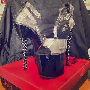 Pleaser Diamond 742 DIA742/CB/C 7 rhinestone heels